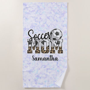 Custom Name Soccer Mum   Mother's Day Beach Towel