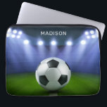 Custom name Soccer Stadium laptop sleeves<br><div class="desc">See my store for more sports items.</div>