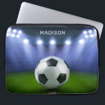 Custom name Soccer Stadium laptop sleeves<br><div class="desc">See my store for more sports items.</div>