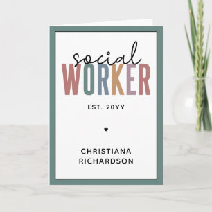 Custom Name Social Worker graduation Card