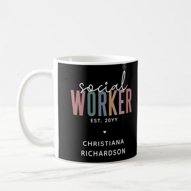 Custom Name Social Worker graduation Gifts Coffee Mug (Left)