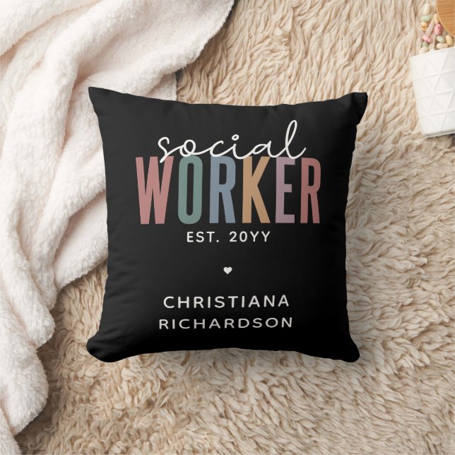 Custom Name Social Worker graduation Gifts Cushion (Blanket)