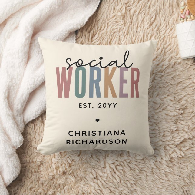 Custom Name Social Worker graduation Gifts Cushion (Blanket)