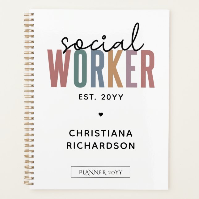 Custom Name Social Worker graduation Gifts Planner (Front)