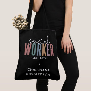 Custom Name Social Worker graduation Gifts Tote Bag