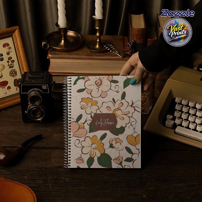 Custom Name Soft Pastel Floral Garden Name Label Notebook (Custom Name Soft Pastel Floral Garden Name Label Notebook)