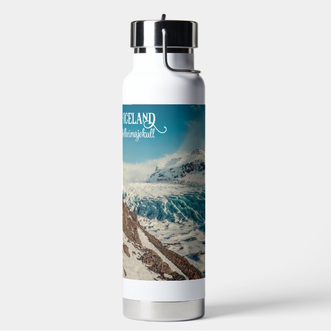 Custom Name Solheimajokull, Iceland Water Bottle (Left)