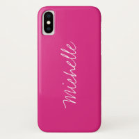 Custom Name Solid Magenta Pink
