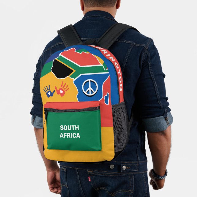 Custom Name South Africa Printed Backpack (Insitu (Model))