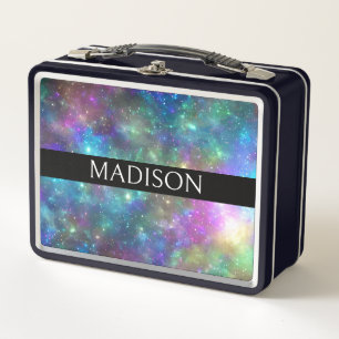 Custom Name Space Metal Lunch Box