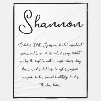 Custom Name & Special Traits Sentimental Keepsake Fleece Blanket