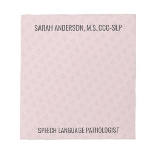 Custom Name Speech language Pathologist SLP  Notep Notepad
