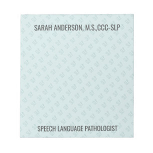 Custom Name Speech language Pathologist SLP  Notep Notepad