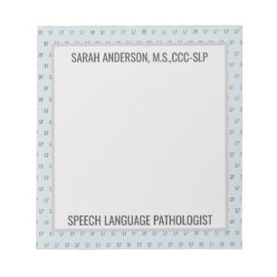 Custom Name Speech language Pathologist SLP Notep Notepad