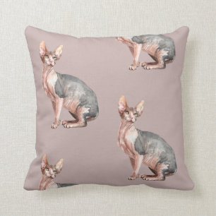 Custom name Sphynx cat hairless cat pattern Cushion