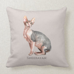 Custom name Sphynx cat hairless cat pattern Cushion