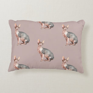 Custom name Sphynx cat hairless cat pattern Decorative Cushion