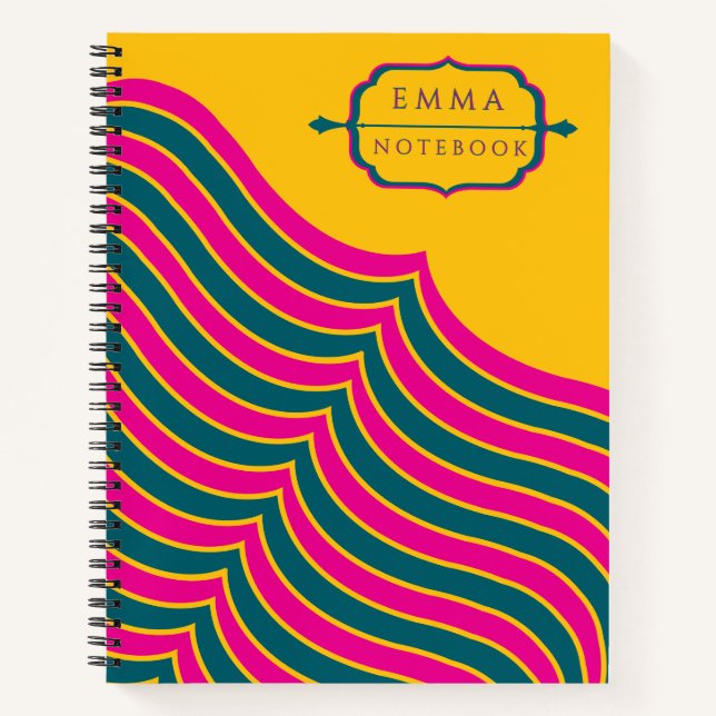 Custom Name Spiral Notebook Colourful Royal Touch (Front)