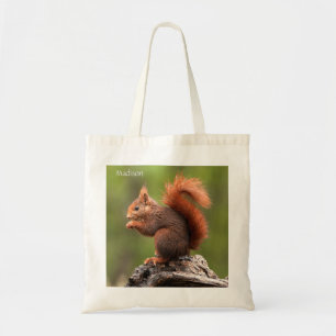Custom Name Squirrel Tote Bag