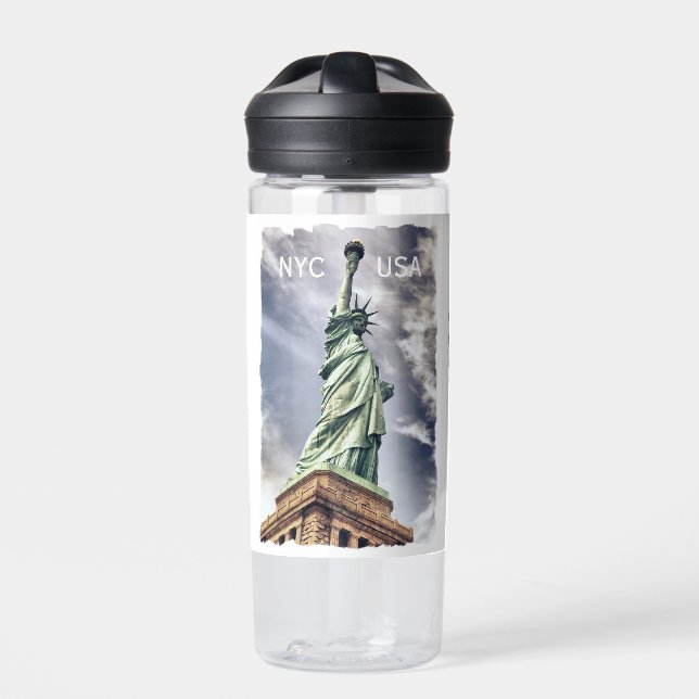Custom name Statue of Liberty Water Bottle (Front)