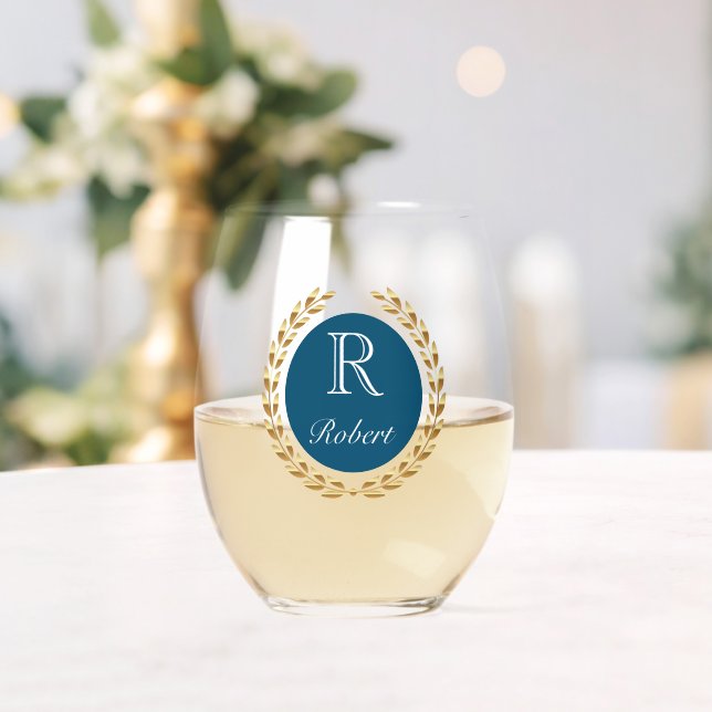 Custom Name Stemless Wine Glass (Insitu (Wedding))