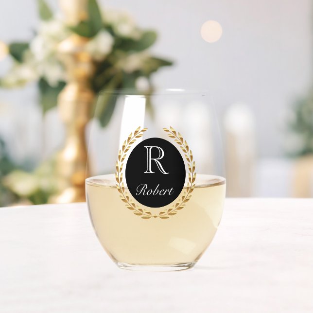 Custom Name Stemless Wine Glass (Insitu (Wedding))