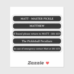 Custom Name Sticker For Pickleball Paddle Edge