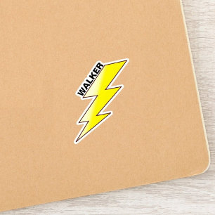 Custom Name Sticker (Lightning Bolt) for Kids