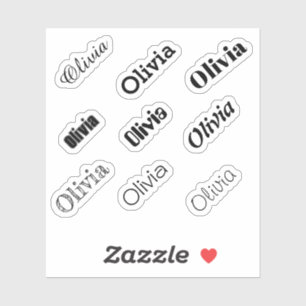 Custom Name Stickers, Black or White Name Decals