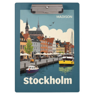 Custom Name Stockholm Sweden Clipboard