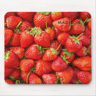 Custom Name Strawberries Mouse Mat