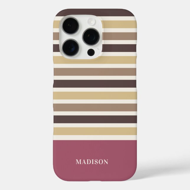 Custom Name Stripes Pattern Case-Mate iPhone Case (Back)