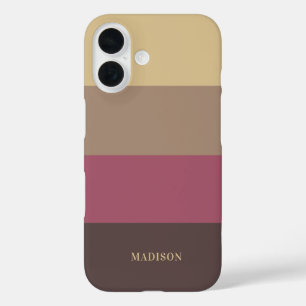 Custom Name Stripes Pattern iPhone 16 Case