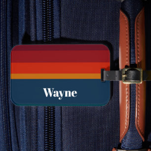 Custom name stripes pattern luggage tag