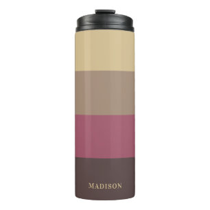 Custom Name Stripes Pattern Thermal Tumbler