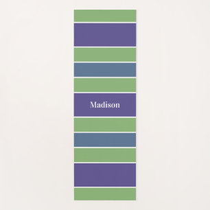 Custom Name Stripes Pattern yoga mat