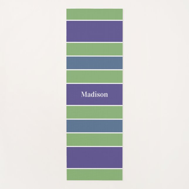 Custom Name Stripes Pattern yoga mat (Front)