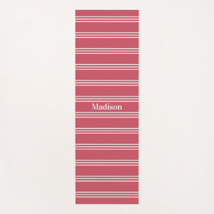 Custom Name Stripes Pattern yoga mat