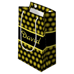 Custom name stripey Ball Pattern Small Gift Bag