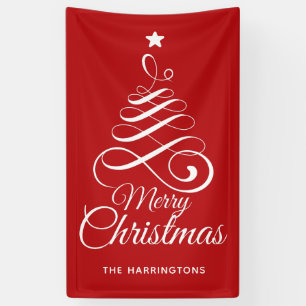 Custom name Stylised Christmas Tree banner