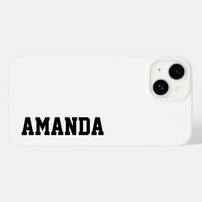 Custom Name Stylish Modern Elegant White Colour. Case-Mate iPhone Case (Back (Horizontal))