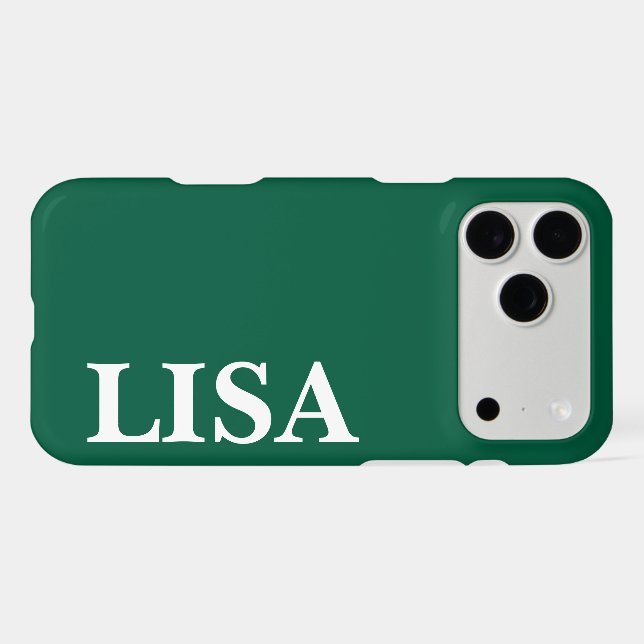 CUSTOM NAME STYLISH MODERN MINIMAL MONOGRAM GREEN  (Back Horizontal)