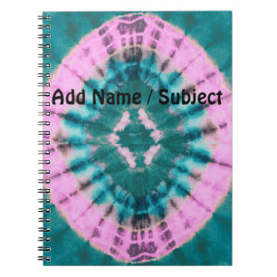 Custom Name/Subject Boho Hippie Tiedye School Note Notebook