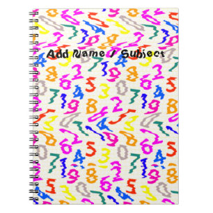 Custom Name/Subject Quirky Numbers School Notebook