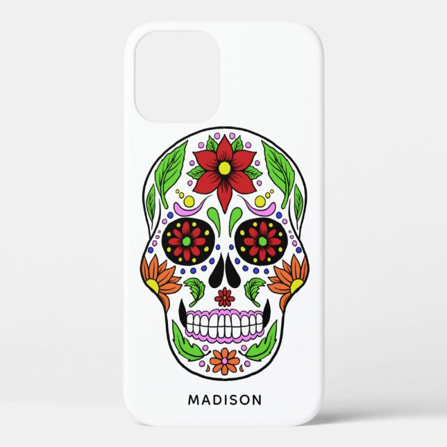 Custom name Sugar Skull phone cases (Back)
