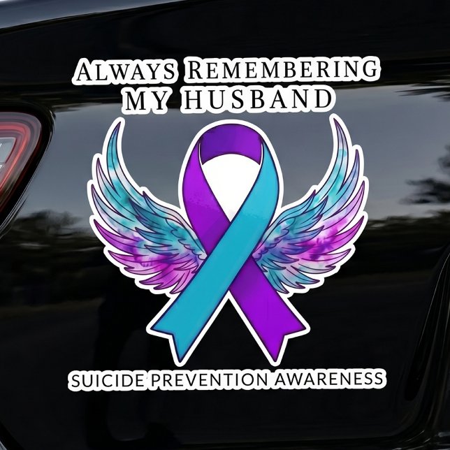 Custom Name Suicide Awareness Memorial Angel Wing  (custom_suicide_awareness_memorial_angel_wing_memory_car_sticker_decal)