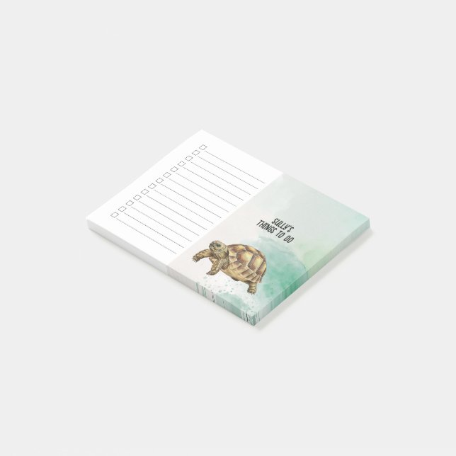 Custom Name Sulcata Tortoise Checklist Notes (Angled)