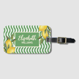 Custom Name Summer Mediterranean Lemon Luggage Tag