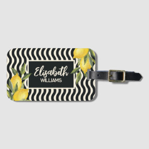 Custom Name Summer Vintage Lemon Luggage Tag