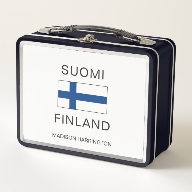 Custom Name Suomi Finland Metal Lunch Box (Front)